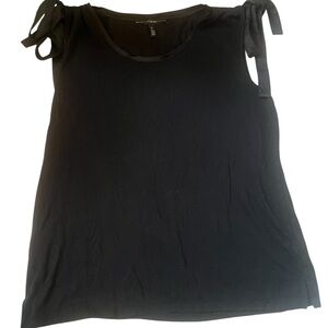 White House Black Market Black Tank Top with Shoulder Bows